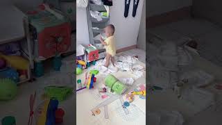 Baby playing with stacking ring#shorts#stackingring#viral