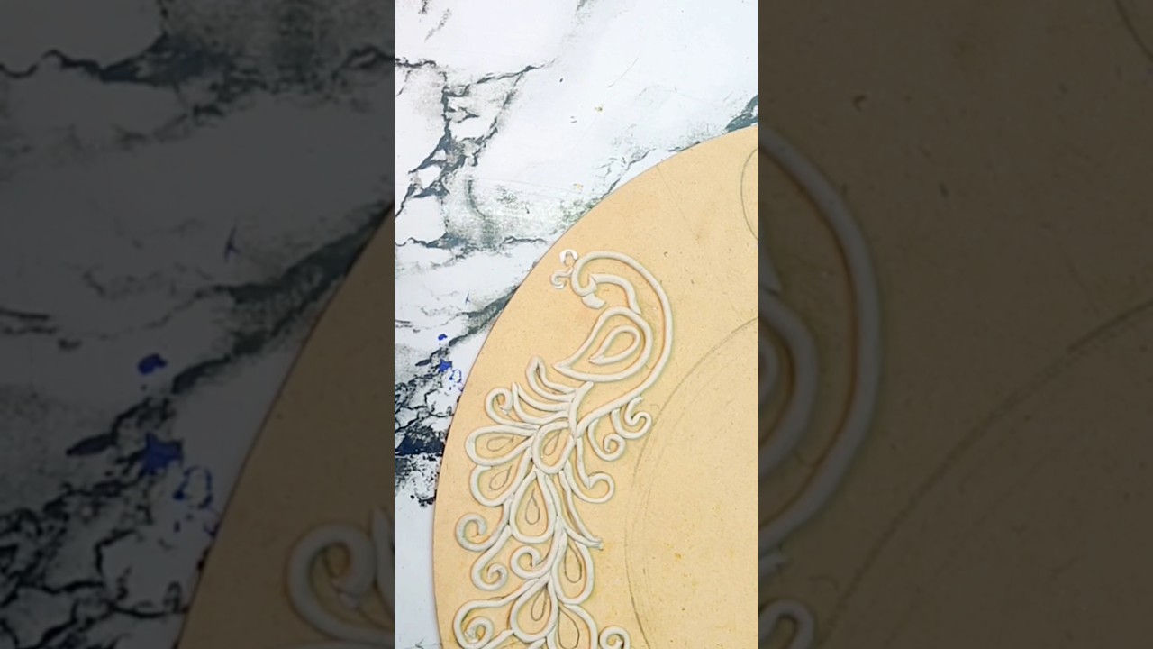 Making process of peacock feather wall clock...