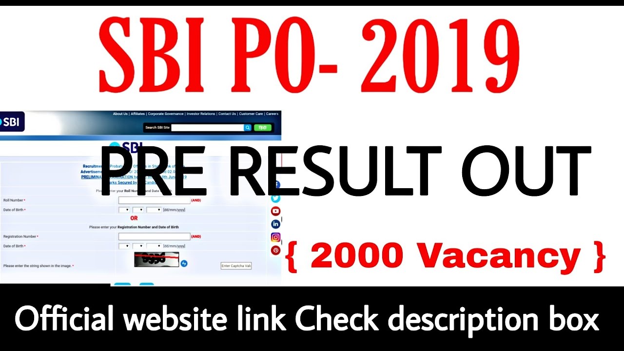 SBI PO PRE RESULT 2019 | RPR EDUCATION