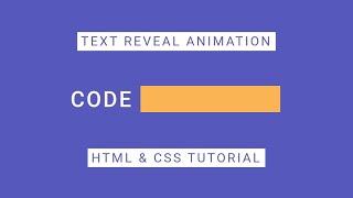 CSS Text Reveal Animation | @codecompanion93