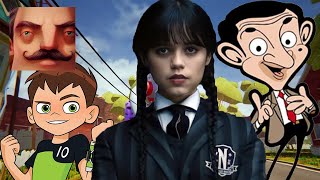 Hello Neighbor - New Secret Neighbor Mr Bean Wednesday Addams Crash Bandicoot Ben 10 Gameplay