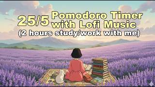 25/5 Pomodoro Timer with Lofi Music (2 Hours) ⏳ Study & Work Music for Deep Concentration