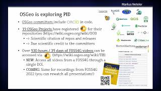 FOSS4G 2022 | OSGeo, Persistent Identifiers and the shape of things to come