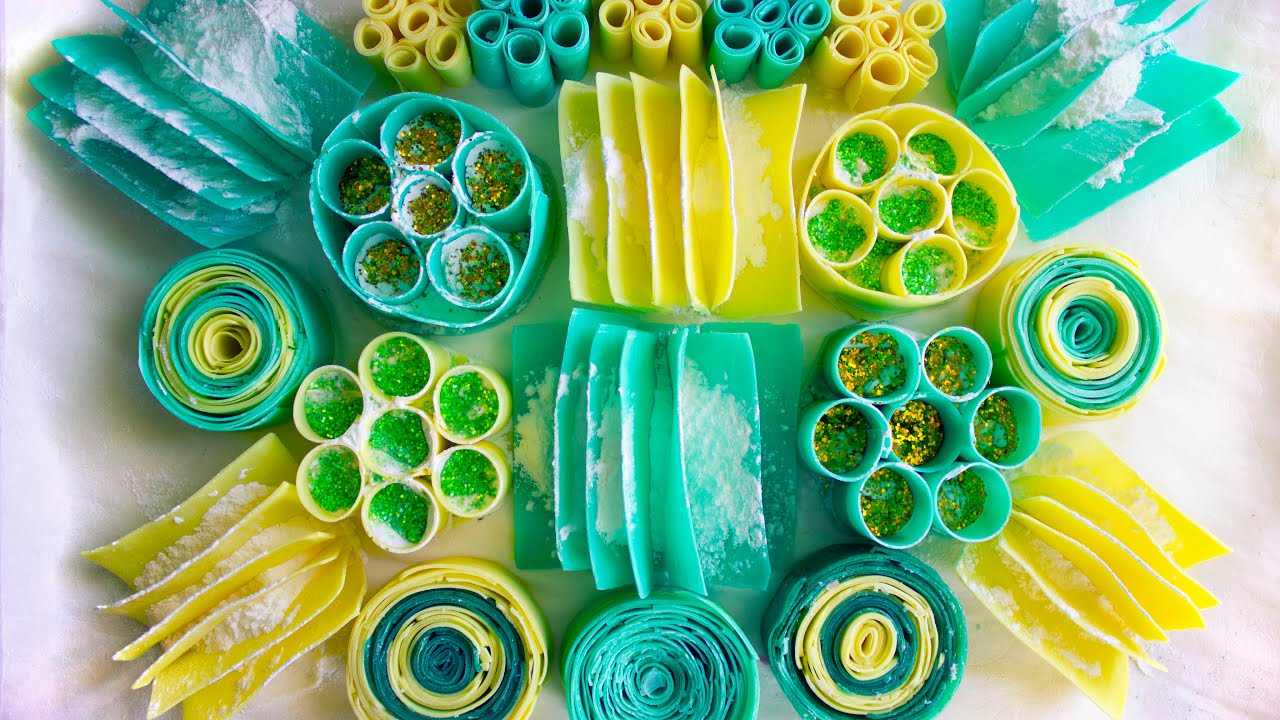 ASMR Мыло. Набор крахмального мыла. Хрустящие цветы и ломтики