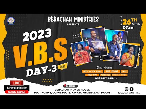 VACATION BIBLE SCHOOL- 2023 | DAY- 3 | Pastor Joshua | Pastor Caleb | Sis.Shekena Glory | Sis.Blessy