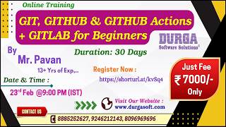 GIT, GITHUB & GITHUB Actions + GITLAB for Beginners Online Training @ DURGASOFT