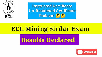 ECL Mining Sirdar Result 2022 – Cut Off & Merit List @easterncoal.gov.in