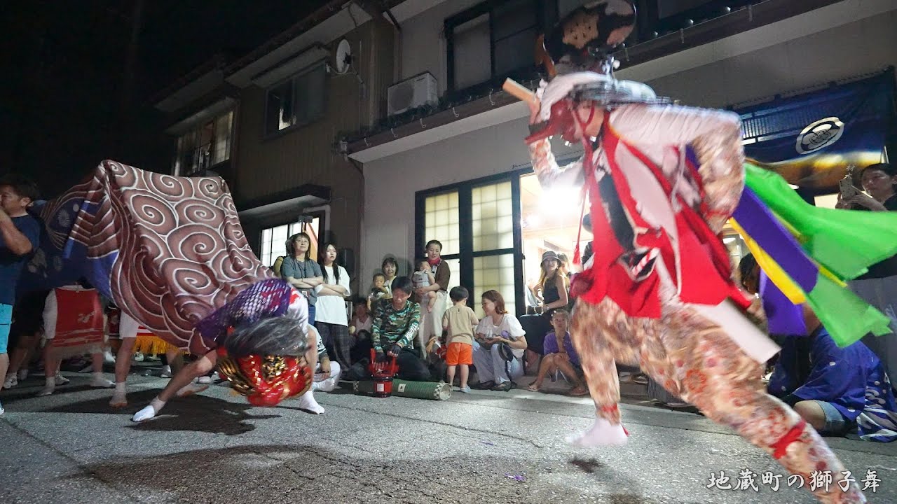 氷見 地蔵町の獅子舞 祝花 4軒目 2025年 / 高砂町青年団も飛入り / 富山県氷見市