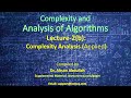 Lecture-2(b): Complexity Analysis (Applied)