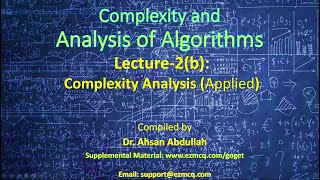 Lecture-2(b): Complexity Analysis (Applied)