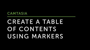 Create a Table of Contents Using Markers