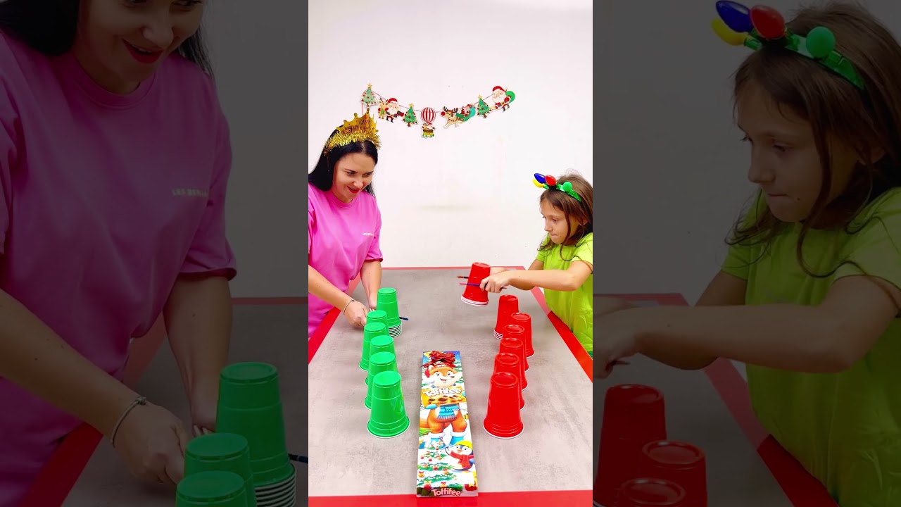 Who Will Win color Cups Challenge #shorts Eva Alisa Family Shorts