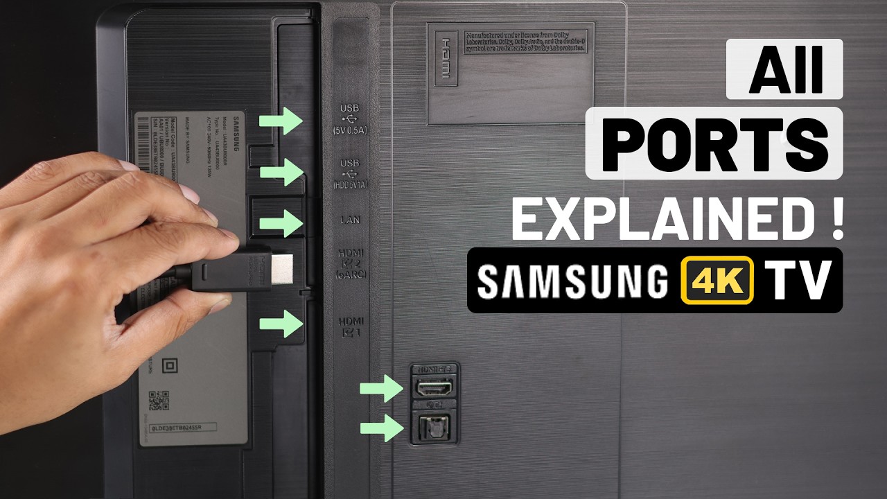 Samsung 4K Smart TV Back Ports Explained! [HDMI, USB, Optical, Coaxial ...