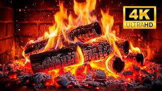 🔥 Christmas Fireplace Background — Natural Crackling Logs for 12 Hours (4К)