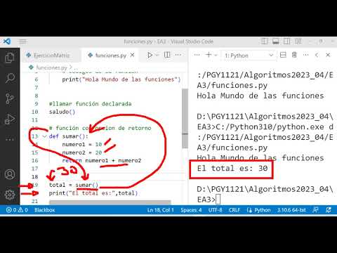 Python: Uso de funciones con o sin parámetro, con o sin retorno de valor #python