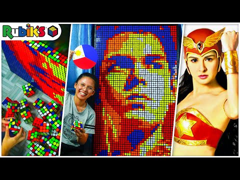 I MADE PORTRAITS OF SUPERHEROES WITH 273 RUBIK'S CUBES | Creative Mosaic with 3x3 Magic Cubes