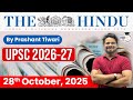 The Hindu Analysis | 28th October 2025 | The Hindu News Paper Today With Practice Questions