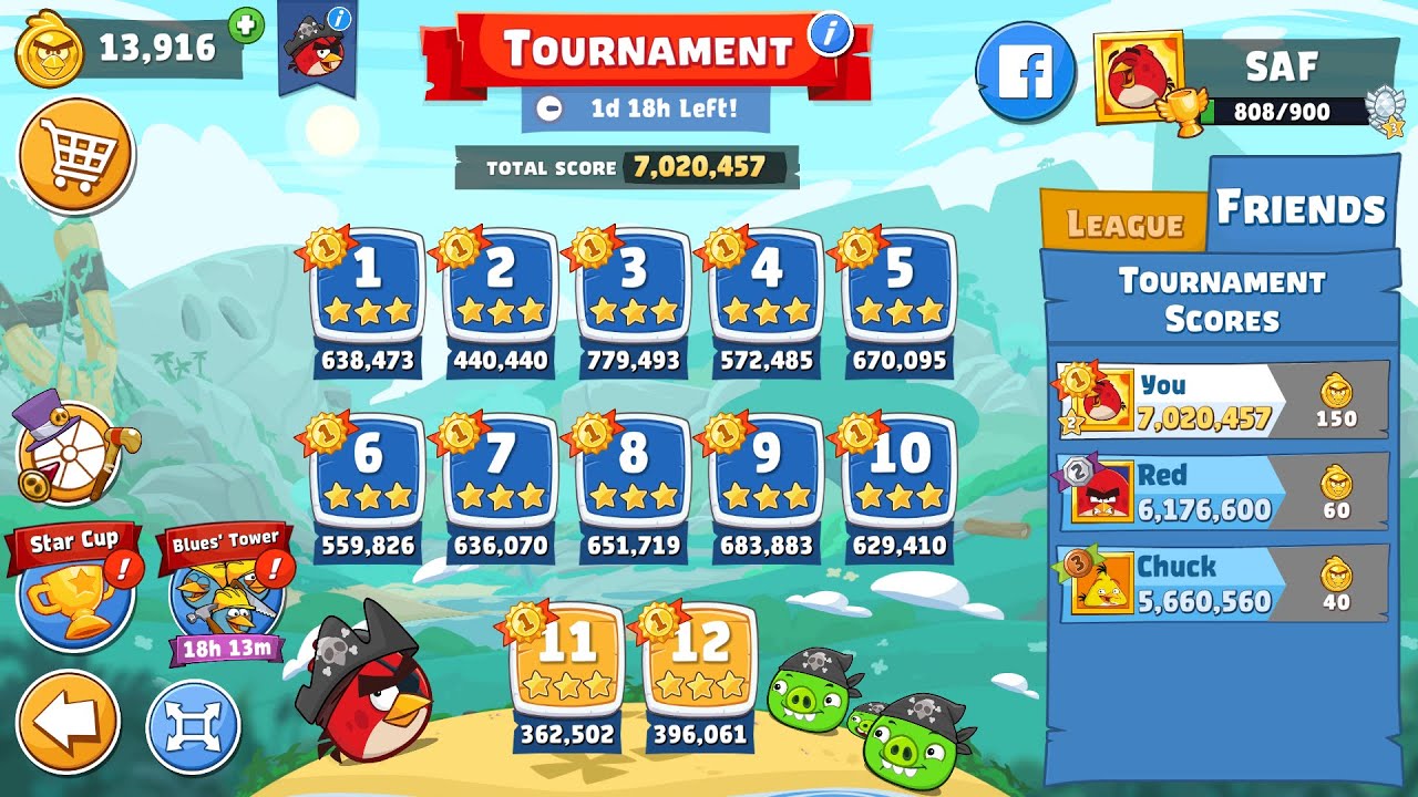 Angry Birds Friends. Tournament (10.08.2023). All levels 3 stars. Passage from Sergey Fetisov