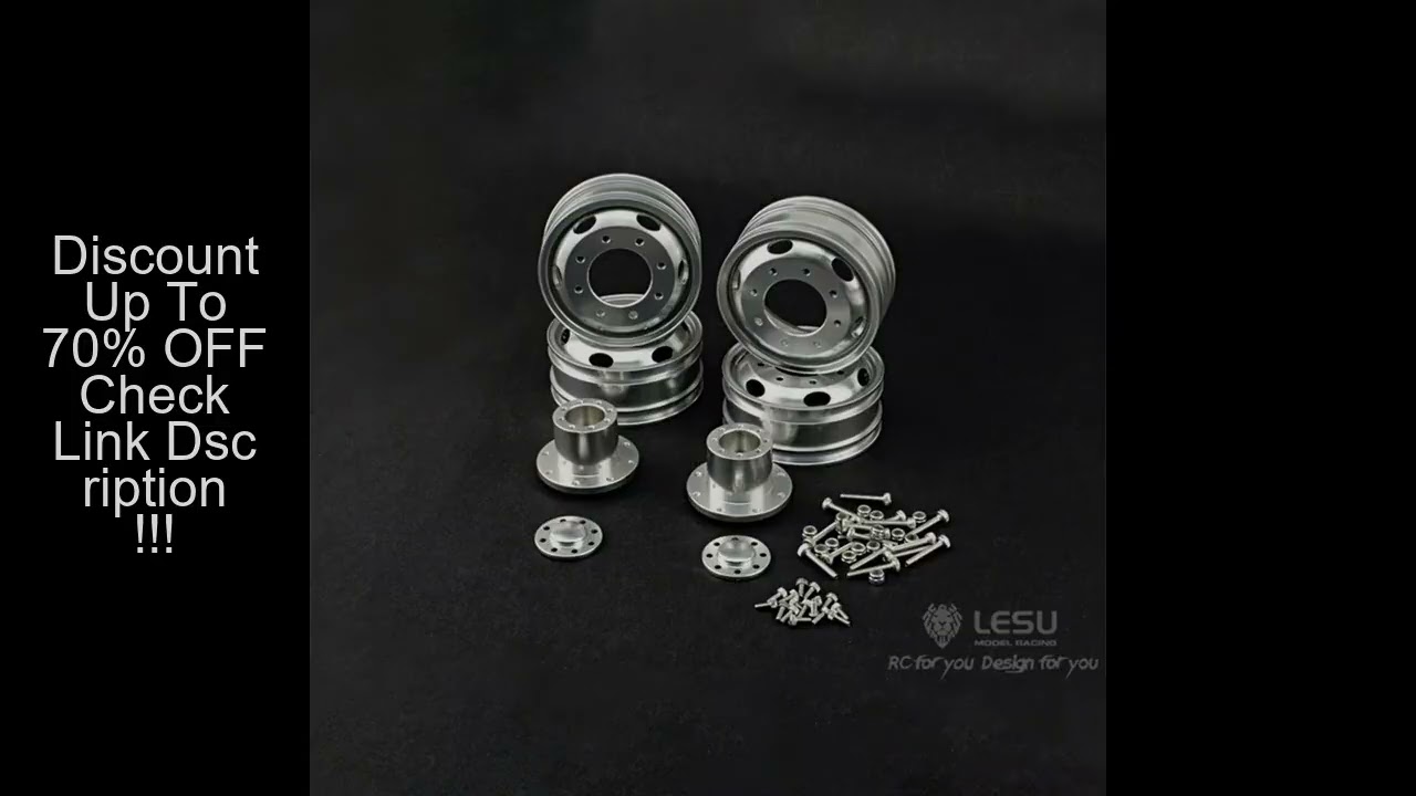 LESU Metal Aluminum Alloy Wheel Rear Hub W-2010 for Tamiya 1/14 RC Traction Truck Dump Truck Model T