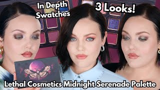 Lethal Cosmetics Midnight Serenade Palette! 3 Looks, Swatches \u0026 Review