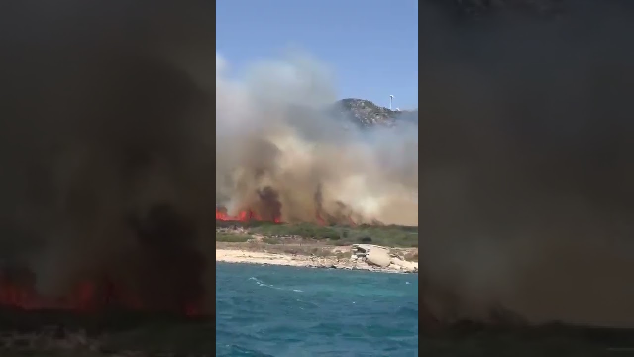 Incendio en la playa de Tarifa (Cádiz)