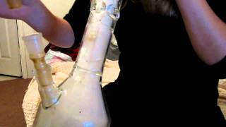 Hi-Si Triple U-Perc : My Hot Blonde Girlfriend Milking the Hi-Si Glass Tiple U Perc Bong