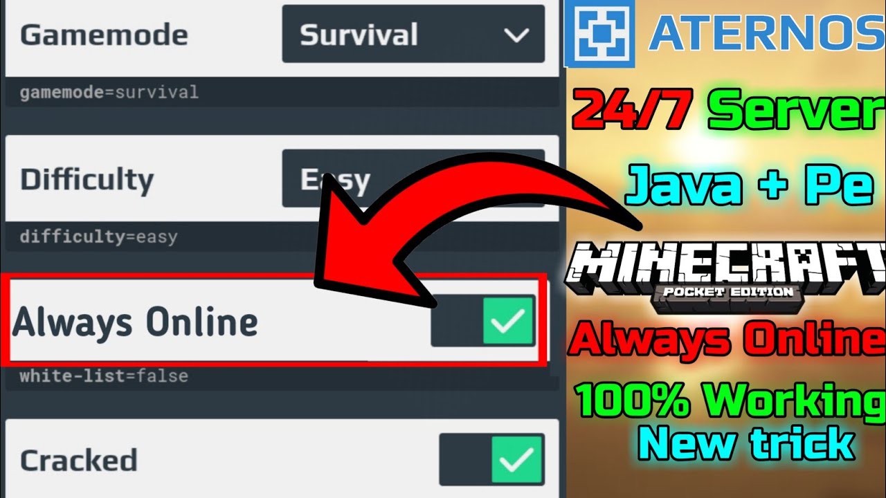 How to make 24/7 always online server with aternos | 24/7 server create ...
