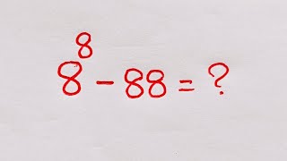 Only Geniuses Solve 8⁸ − 88 Correctly!|Nice Exponential Maths Problem| Maths Olympiad|No calculator❌