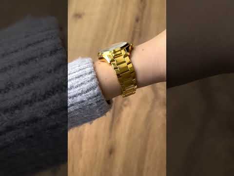 Жіночий годинник металевий Skmei Золотистий/Білий (z054-3), видео 1