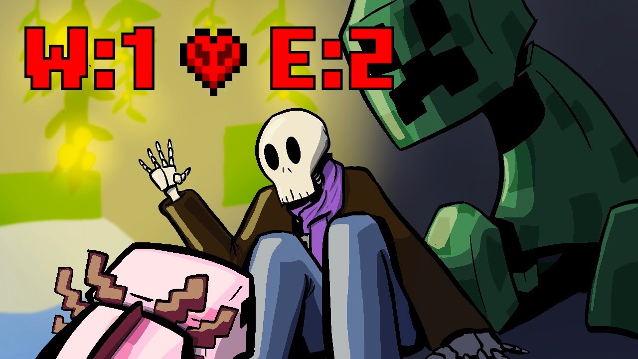 Hardcore Minecraft W1 E2 – Creepers Almost Ended Me While Catching an Axolotl