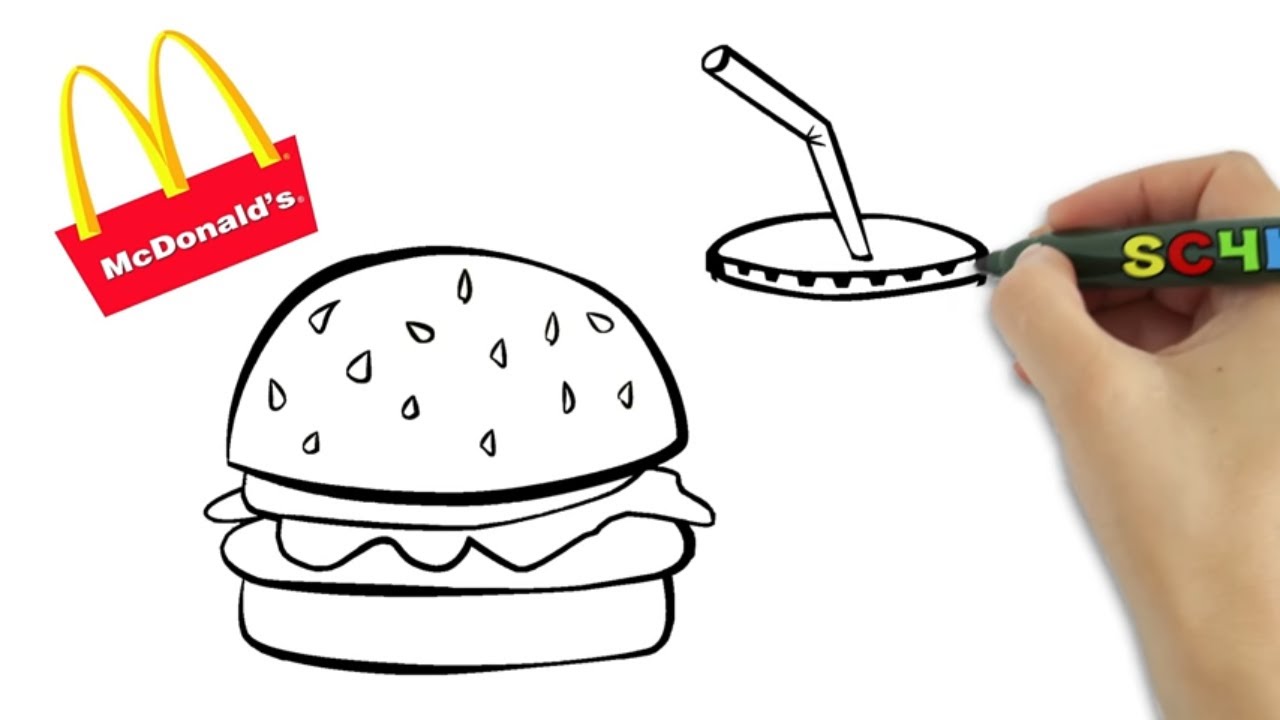 How to draw and color fast food & dessert for kids to ...