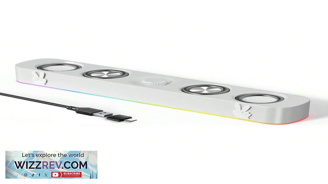 USB Computer Speakers Wired USB Powered Bluetooth Computer Sound Bar With RGB & Volume