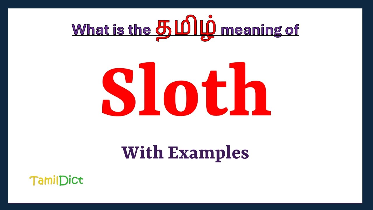 Sloth Meaning in Tamil | Sloth in Tamil | Sloth in Tamil Dictionary |