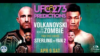 UFC 273 | Chimaev x Burns | Yan x Sterling Predictions
Welcome to my UFC 273 predictions.
PICKS:
Madsen - Points
Torres - Points
Chimaev - TKO
Sterling - Submission
Volkanovski - TKO
MMA Discord:
https://discord.gg/2mt9aUvXCk
Twitter:
http://twitter.com/dan3hitu
http://twitter.com/theufctips
Livestreams:
http://twitch.tv/dan3hitu UFC 273 | Chimaev x Burns | Yan x Sterling Predictions