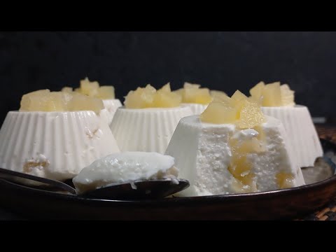 Творожное бланманже с ананасом. Вкусный десерт без выпечки