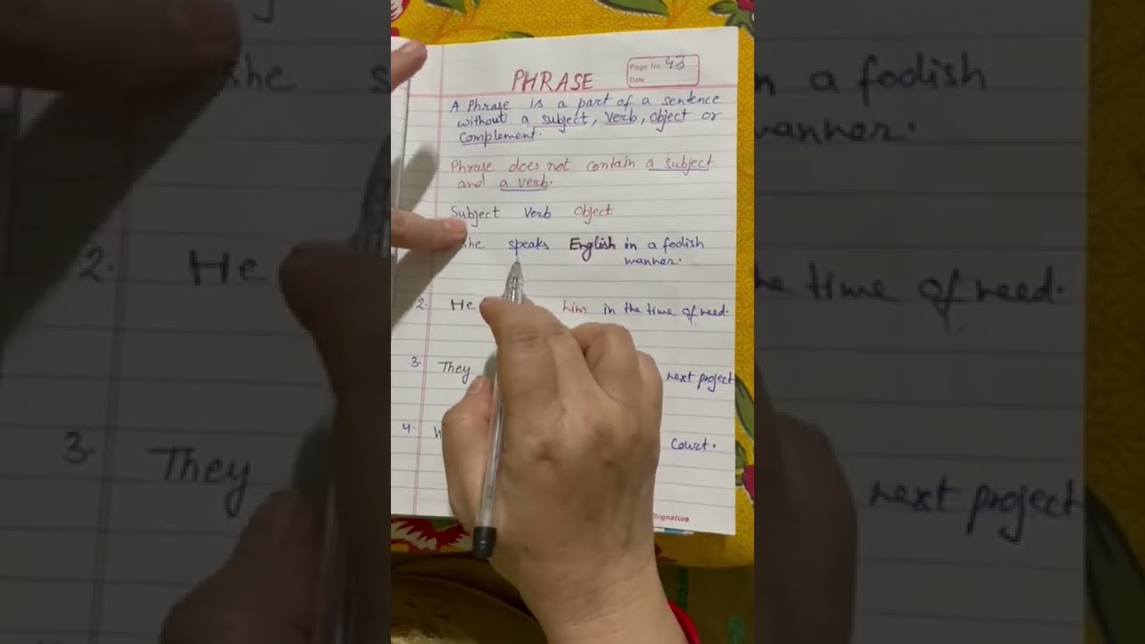 What is a PHRASE ? English Grammar 