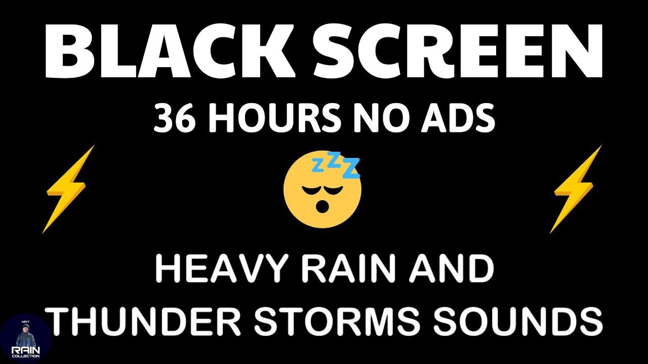 🔴 Heavy Rain and Thunder Sounds for Sleeping - Black Screen | Heavy Thunderstorm to Beat Insomnia