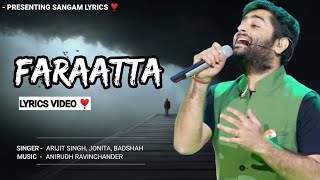 FARAATTA (Full Song) - Jawan | Shah Rukh Khan | Arijit Singh, Jonita Gandhi, Badshah