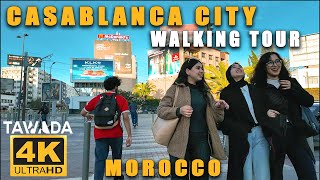 CASABLANCA city walking tour - Morocco 4K UHD