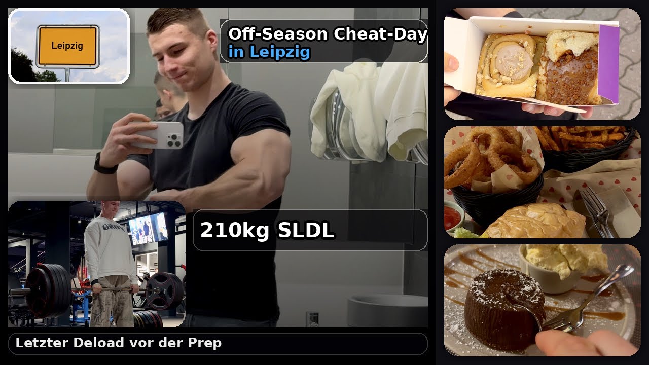 Leipzig: Off-Season Cheat-Day! 1 Week in a life. 210kg SLDL + Deload vor Prep Start!!!