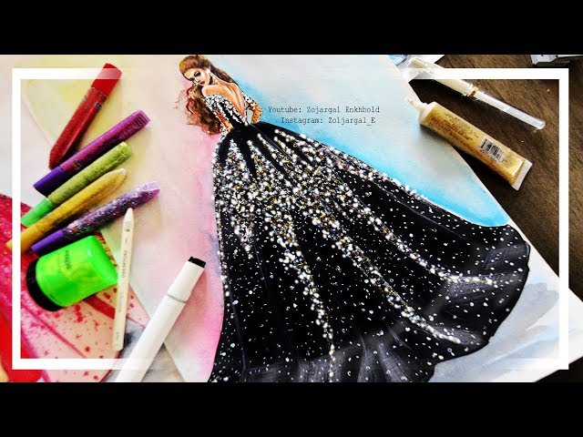 Super Easy Fashion Illustration Dress Painting - Beginner Level - YouTube Super Easy Fashion Illustration Dress Painting - Beginner Level - YouTube