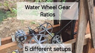 Water Wheel gear ratios for generator - 102 to 1 rotation