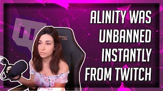 Alinity Was Unbanned Instantly From Twitch