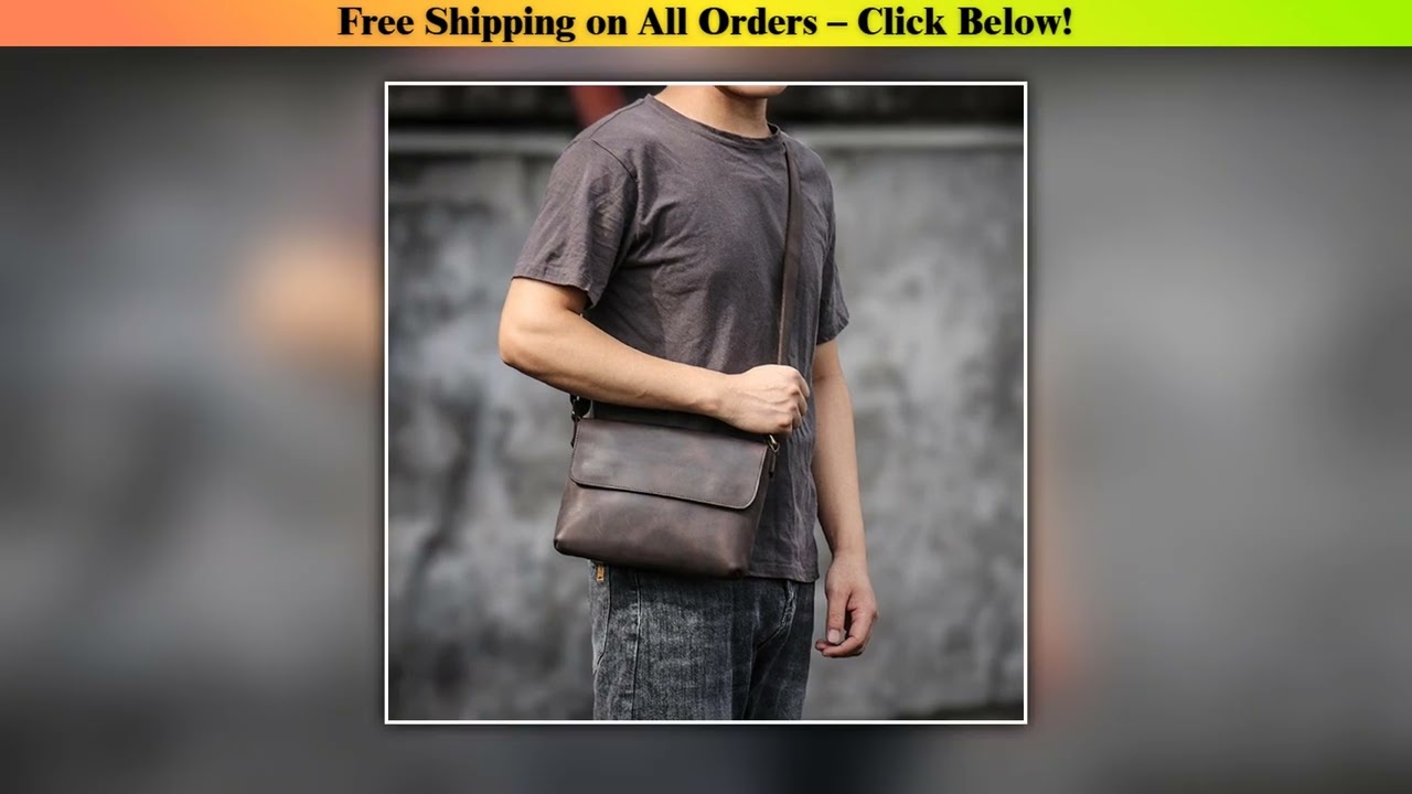 Crossbody Bags For Men Simple Vintage And Popular First Layer Cowhide Hardware Magnetic Buckle