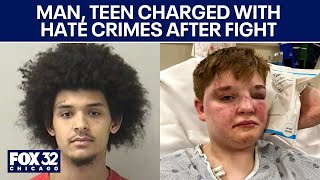 Man, teen charged with hate crimes after fight at Chicago-area McDonald’s