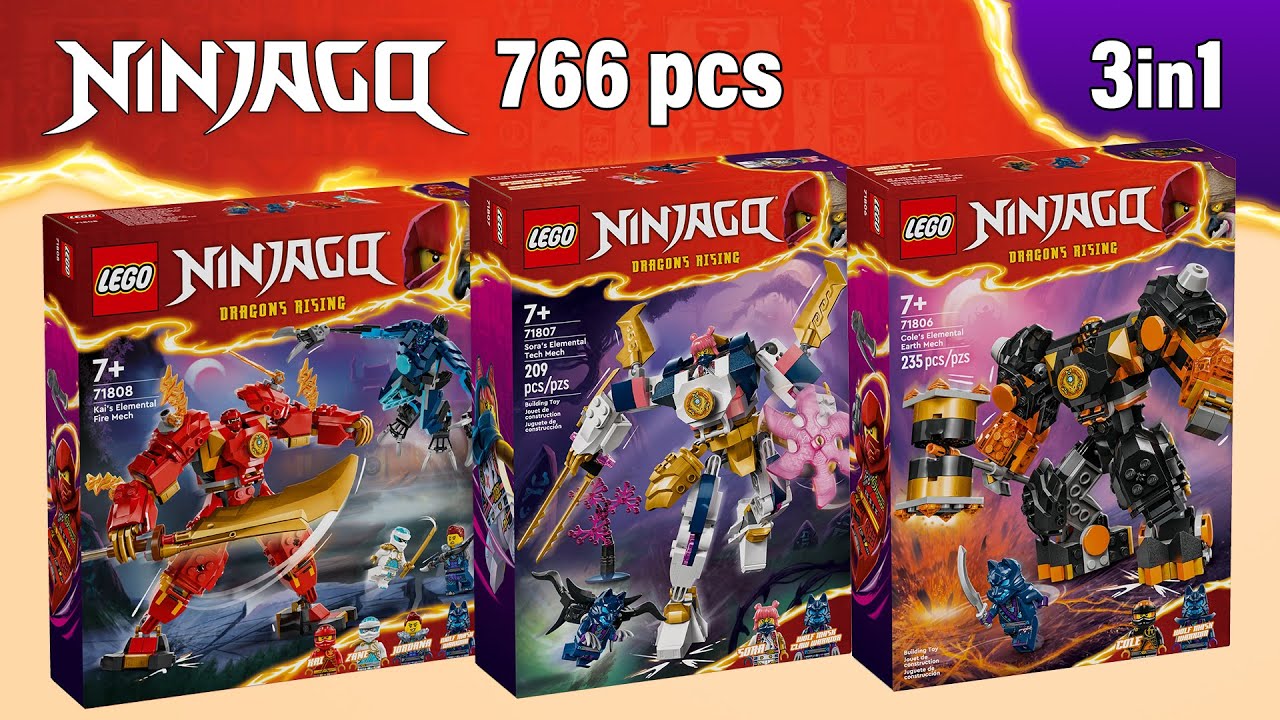 All LEGO Ninjago Elemental Mech COMBO 2024 (3in1)[766 pcs] Step-by