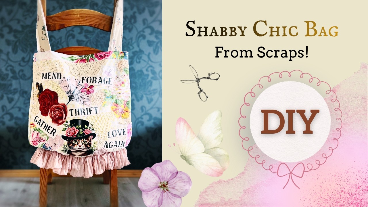How To Turn Fabric Scraps & Lace Into a Cottagecore Carryall Bag (Upcycle DIY)