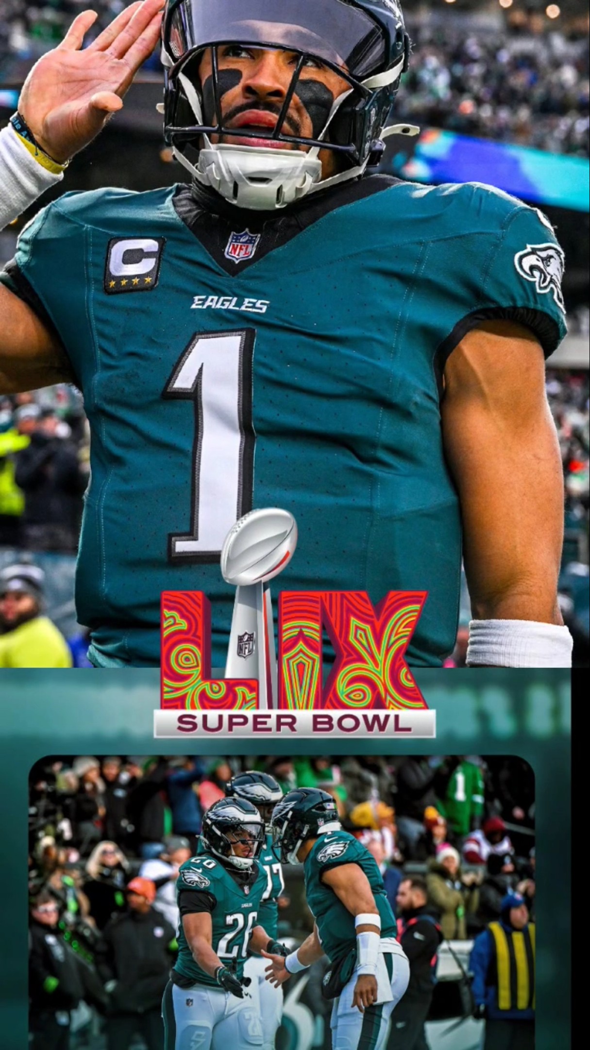 EAGLES FLY TO SUPER BOWL 59! #nfl #philadelphiaeagles #eagles #saquonbarkley #jalenhurts #kobebryant