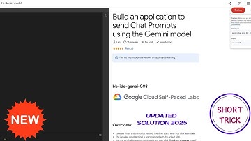 Build an application to send Chat Prompts using the Gemini model |2025 | #bb-ide-genai-003 #qwiklabs