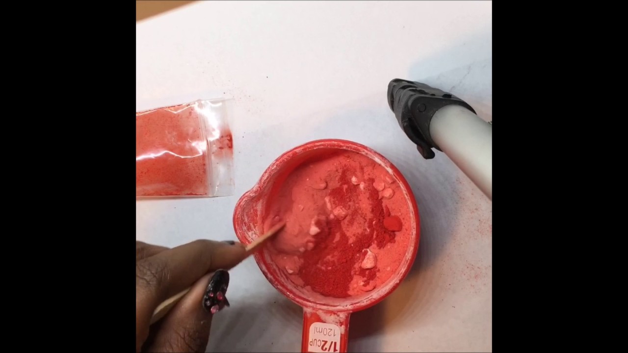 Red Bath Bomb Powder Colorant Mixing Demo [Baking Soda] YouTube